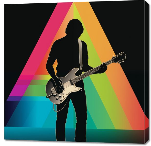 Obraz 90x90cm Pryzmat przez Gitarę zdjęcie 1