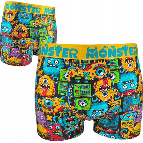 NETi Dopasowane Kolorowe Bokserki Męskie Bawełna-Modal z Szeroką Gumą 4-Pak na Arena.pl