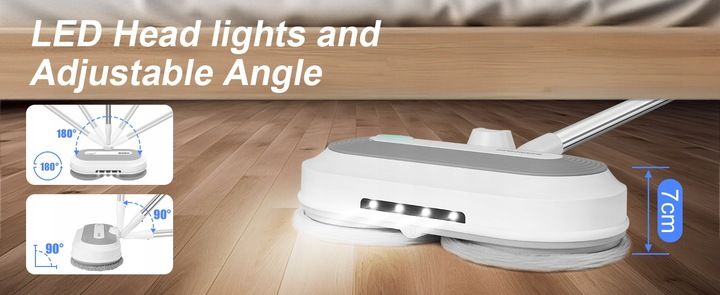 Akumulatorowy mop elektryczny 450ml Zestaw mopów obrotowych Myjka do okien zdjęcie 3