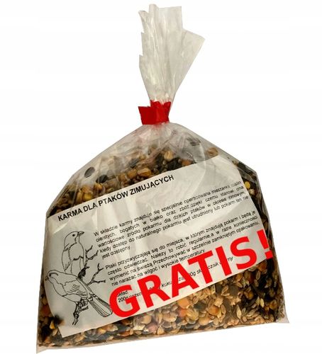 KARMNIK DLA PTAKÓW ZIMUJĄCYCH WISZĄCY BUDKA DOMEK ZIELONY + KARMA GRATIS na Arena.pl