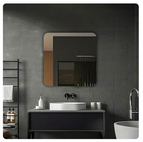 LUSTRO 60x60 cm ZAOKRĄGLONE ROGI BEZ OŚWIETLENIA ŁAZIENKOWE BEZ RAMY na Arena.pl