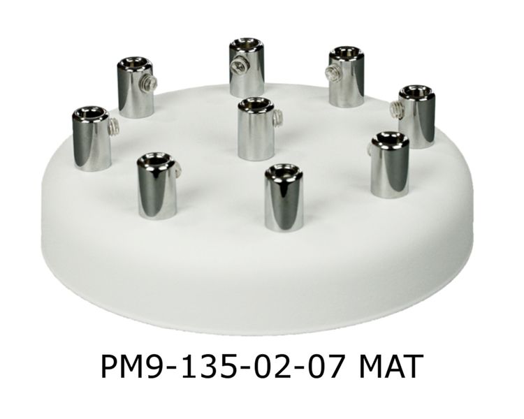 Podsufitka metalowa 9 otworów biała + chrom 135mm zdjęcie 1