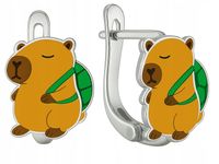 Srebrne kolczyki kapibary dla dzieci srebro próba 925 angielskie