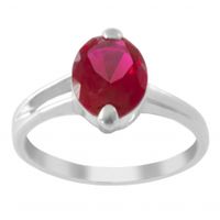 SREBRNY PIERŚCIONEK Z DUŻYM RUBINEM SREBRO PRÓBY 925