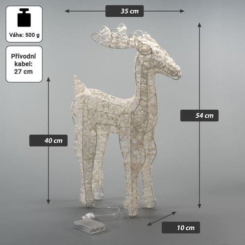 Zestaw błyszczących reniferów, 45 diod LED, z zegarem, na ba na Arena.pl