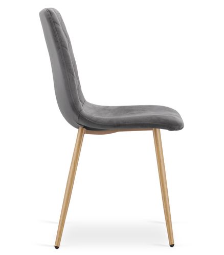 Krzesło TURIN - ciemny szary aksamit / nogi kolor drewna x 4 na Arena.pl