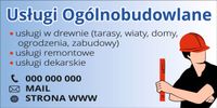 BANER REKLAMOWY 200x100 cm USŁUGI OGÓLNOBUDOWLANE
