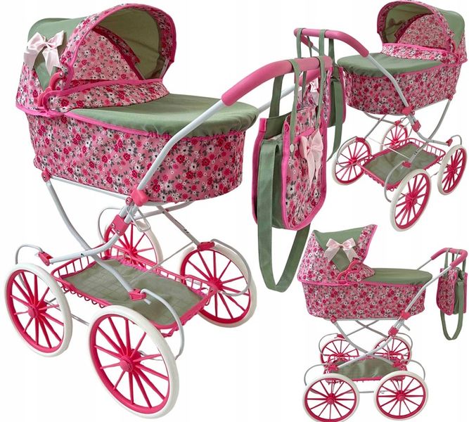 WÓZEK DLA LALEK RETRO GŁĘBOKI + TORBA zdjęcie 1