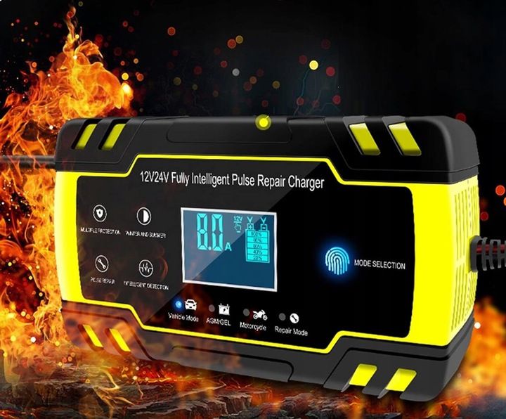 PROSTOWNIK Mikroprocesorowy SAMOCHODOWY DO AKUMULATORÓW 12V 24V 8A AGM zdjęcie 10