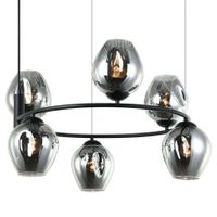 LAMPA wisząca ROXANE MDM-4045-6 BK+SG Italux industrialna OPRAWA okrągły zwis grafitowy