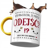 Kubek Żółty Na Pożegnanie Z Pracy Na Prezent Z Nadrukiem Ze Zdjęciem