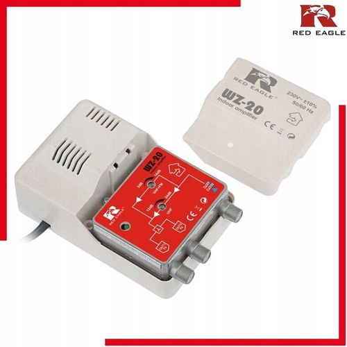 WZMACNIACZ SYGNAŁU TV DVB-T VHF UHF RED EAGLE WZ-20 DO ANTENY na Arena.pl