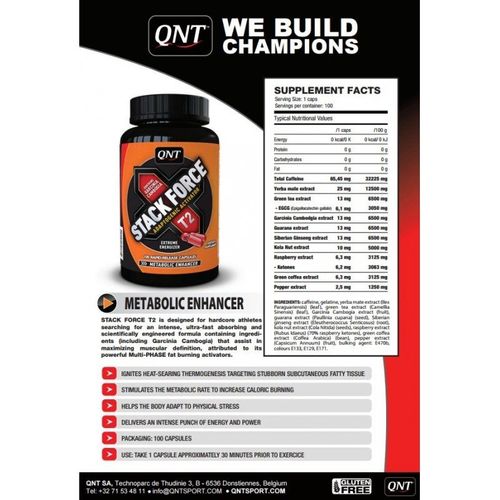 Spalacz tłuszczu QNT Stack Force T2 100 kapułek na Arena.pl