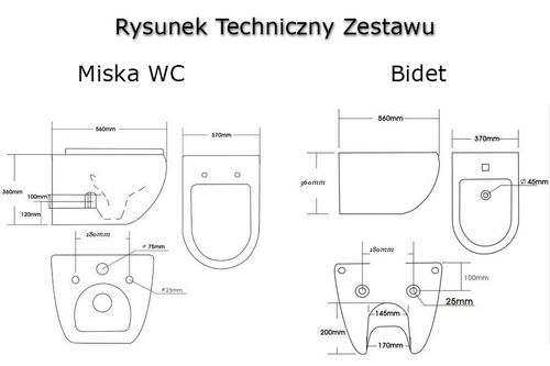 Zestaw Carlo - misa + bidet na Arena.pl