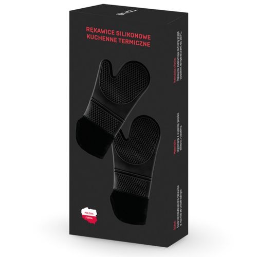 Rękawice KUCHENNE Silikonowe DO Piekarnika Kuchni ŻAROODPORNE 2szt Czarne na Arena.pl
