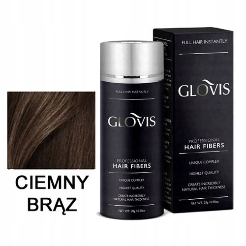 Włókna GLOVIS 28g Ciemny Brąz Dark Brown Mikrowłókna do Włosów na Arena.pl