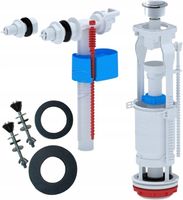 ZAWÓR SPUSTOWY WC SPŁUCZKI ZBIORNIKA+NAPEŁNIAJĄCY 1/2 3/8 +ZESTAW NAPRAWCZY