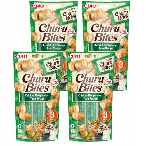 INABA CAT CHURU BITES CHICKEN TUNA kurczak i tuńczyk dla Kota 4x(3x10g) na Arena.pl
