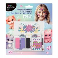 KIDEA ZESTAW FARBKI DO MALOWANIA TWARZY Z DIAMENTAMI I KALKOMANIĄ KOTEK