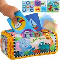 Sorter Pudełko z Chusteczkami Pluszowe Montessori Sensoryczne dla Dzieci 0+