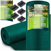 Siatka cieniująca 1,5x50m 140g/m2 + 50 zacisków zielona