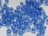 KRYSZTAŁKI SZKLANE KORALIKI DO BRANSOLETEK HANDMADE DIY BŁĘKITNE 4MM 50SZT