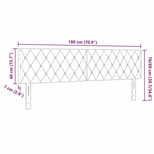 Wezgłowie LED Ze LED Lights Argyle ciemno szary 90 cm Aksamit na Arena.pl
