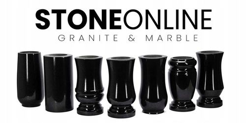 Elegancki WAZON z czarnego GRANITU WELEGANT12 na cmentarz StoneOnline na Arena.pl