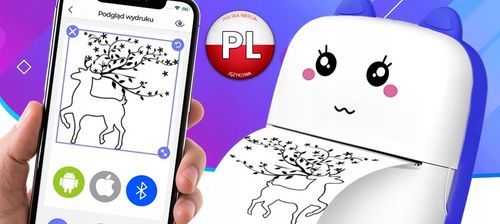 MINI DRUKARKA TERMICZNA DRUKUŚ ORYGINALNY DO ZDJĘĆ NOTATEK + 11SZT ROLEK na Arena.pl