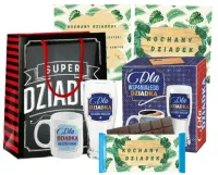 PREZENT NA DZIEŃ DZIADKA, ZESTAW PREZENTOWY, Torebka Szklanka Kubek Torebka