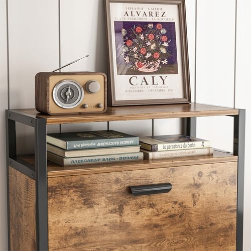 SZAFKA NA BUTY 3 PÓŁKI DO PRZEDPOKOJU RUSTYKALNY BRĄZ VINTAGE INDUSTRIALNA na Arena.pl