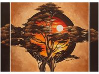 50X70CM SFERYCZNE DRZEWO OBRAZ POKOJU DREWNINE