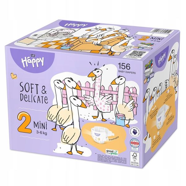 Pieluszki Bella Happy 2 Mini BOX 156 szt. zdjęcie 4
