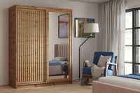 SZAFA PRZESUWNA Z LUSTREM DEST 100, LAMELE DĄB ARISTAN DO SYPIALNI