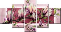 80CM 150CM OBRAZ 5 ELEM SŁODYCZ MAGNOLII PUDROWYM RÓŻU ŚCIENNY