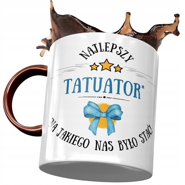 Kubek Bordowy Dla Tatuatora Najlepszy Tatuator Z Nadrukiem Ze Zdjęciem zdjęcie 1