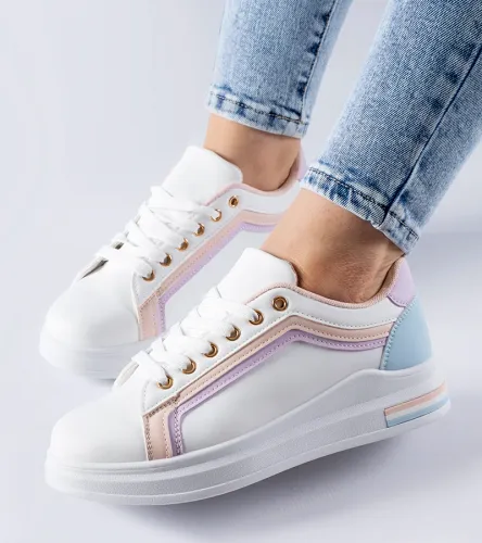 Biało-różowe sneakersy na platformie Mayfield 37 na Arena.pl