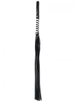 Bicz, pejcz Black white long stripe flogger