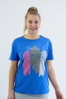 Koszulka z aplikacją i cekinami Example Niebieska M