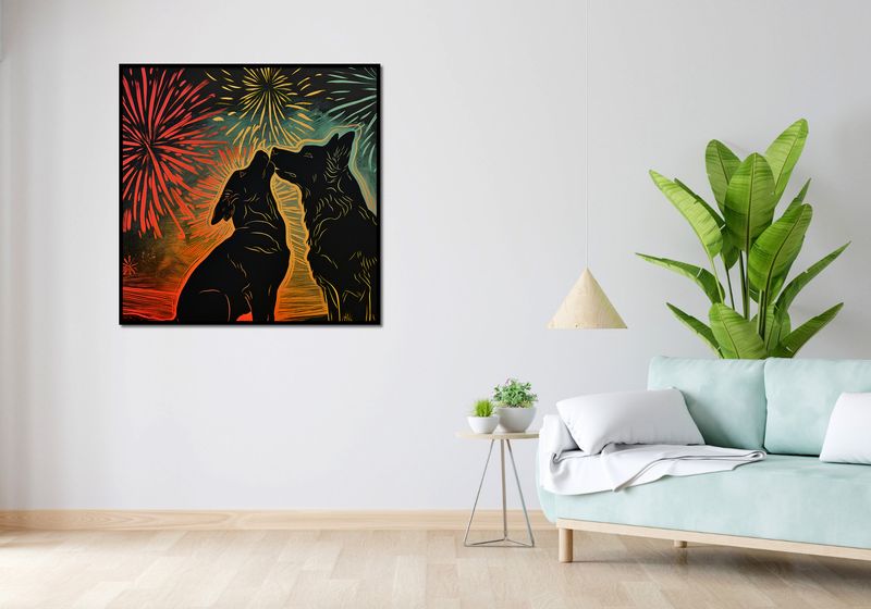 Plakat 100x100cm Psi Uścisk zdjęcie 4