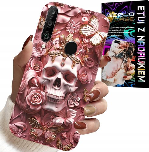 ETUI DO HUAWEI P30 LITE - KOBIECE, MODNE WZORY, CZASZKA W RÓŻE na Arena.pl