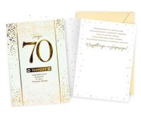 Karnet 70 Urodziny najpiękniejsze życzenia