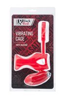 Black & Red, Penis ring with vibration, clitoral stimulation, silicone