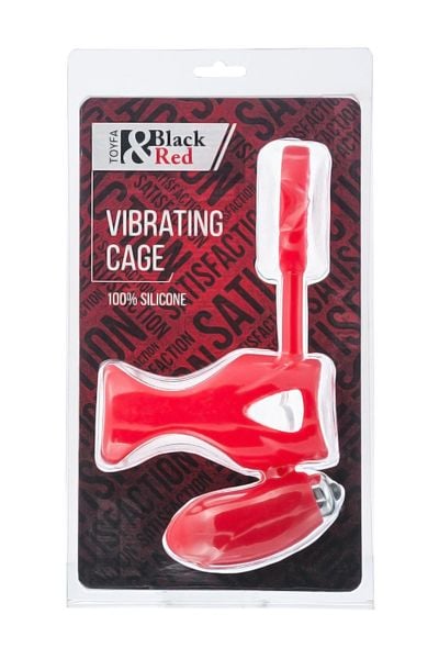 Black & Red, Penis Ring With Vibration, Clitoral Stimulation, Silicone, zdjęcie 1