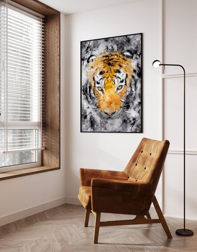 Plakat tygrys abstrakcja 21x30 cm w czarnej ramie na Arena.pl