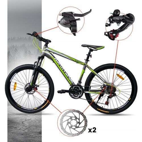 ROWER GÓRSKI MTB 26 SHIMANO 21 BIEGÓW SHIMANO 2xTarcze RAMA 18" KOŁA 26" na Arena.pl