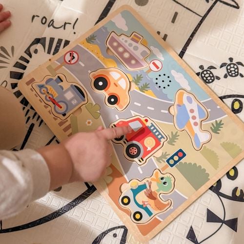 TOOKY TOY Drewniane Interaktywne Puzzle Pojazdy na Arena.pl
