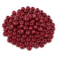 Drewniane koraliki KULA 8mm 120szt. czerwone bordowe