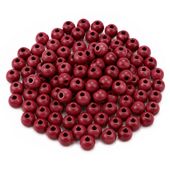 Drewniane koraliki KULA 8mm 120szt. czerwone bordowe