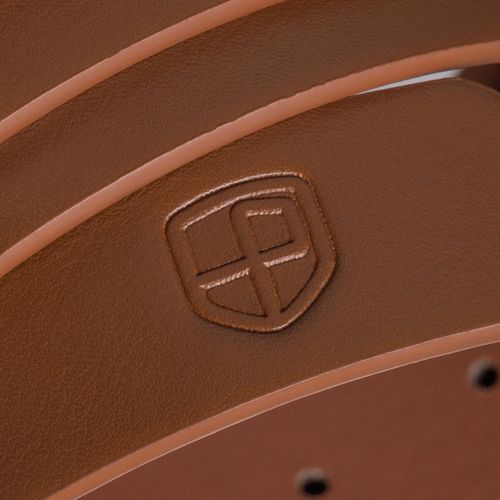 wąski pasek damski ze skóry ekologicznej w jasnobrązowym kolorze - na Arena.pl